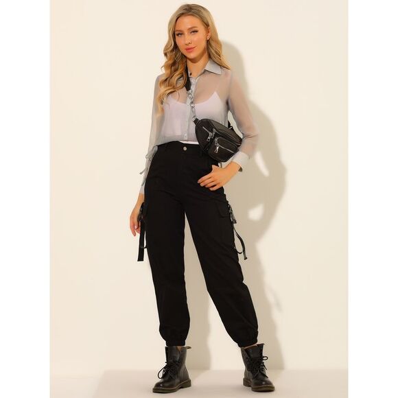 See Through Top Long Sleeve Cropped Mesh Sheer Jacket Gray - Picture 3 of 6